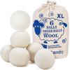 Handy Laundry Sheep Wool Dryer Balls Pack of 6 Premium 100% Natural XL Fabric Softener Reusable, Saves Drying Time view 1