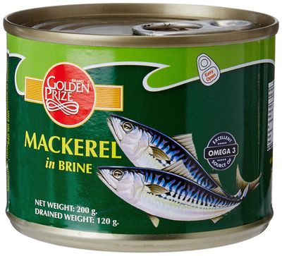 Golden Prize Mackerel in Brine, 200g (Pack of 1)