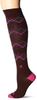 Fresh Legs Compression Socks - Graduated Compression Stockings Fun Designs for Women and Men - Great for Travel, Running , Casual, Nurses, Maternity - Made in Italy,Brown/Hot Pink,Small view 1