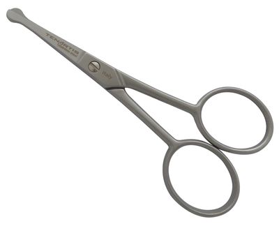 Tenartis 108 4" Stainless Steel Beard, Moustache, Ear & Nose Scissors with Curved Blades - Made in Italy by Tenartis