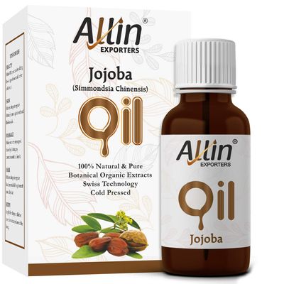 Allin Exporters Jojoba Oil 100% Natural & Pure Cold Pressed Base Carrier Oil for Hair Growth, Dry Skin Massage, Face, Lips, Cuticles, Wrinkles, Fine Lines & Stretch Marks (15 ml)