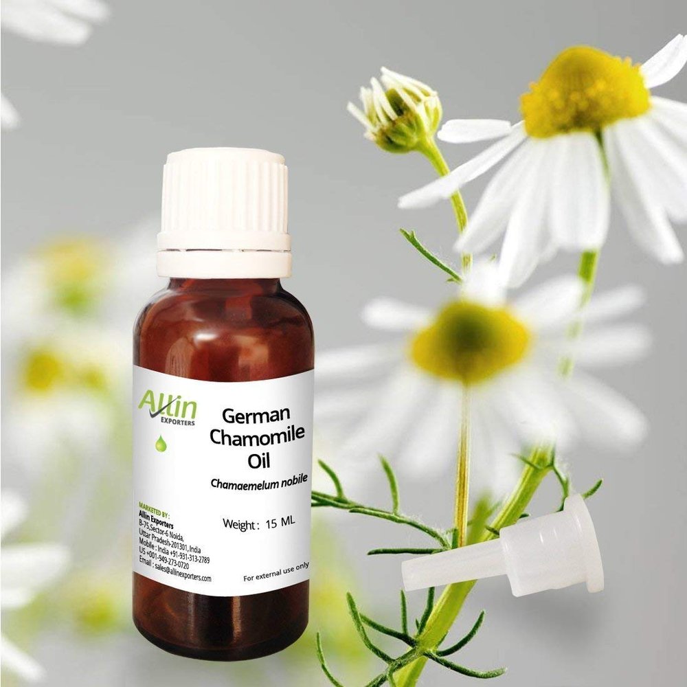 Allin Exporters German Chamomile Essential Oil Pure, Natural & Undiluted Grade for Skin Care, Body Massage & Aromatherapy (15 ML)