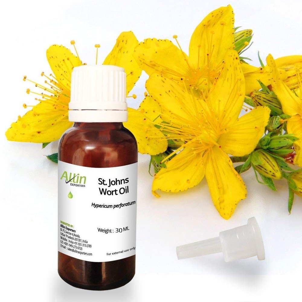 Allin Exporters St. Johns Wort Essential Oil with Uplifting Aroma Perfect for Sensitive Skin & Aromatherapy (30ml)