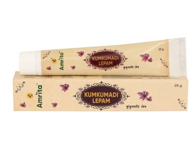 AMRITA Kumkumadi Lepam | 25 grams | Contains Pure Saffron, Olive Oil & Sandalwood | For a Healthy, Smooth & Blemish Free Skin | Night Cream