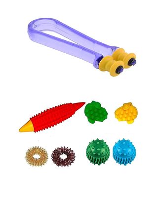 ACi Acupressure Finger Care Manual Massager Sujok Rings Power Balls-Power Thumbs-Reflexology Chart For Hand/Feet, Assorted