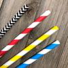 Outside the Box Papers Superhero Theme Chevron and Striped Paper Straws 7.75 Inches 100 Pack Red, Blue, Black, Yellow, White view 4