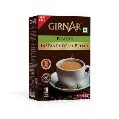 Girnar Instant Premix Coffee With Elaichi(10 Sachets), 140 Grams