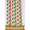 125 Pcs Christmas Green and Red Stripe Dot Chevron Paper Straw Mix view 1