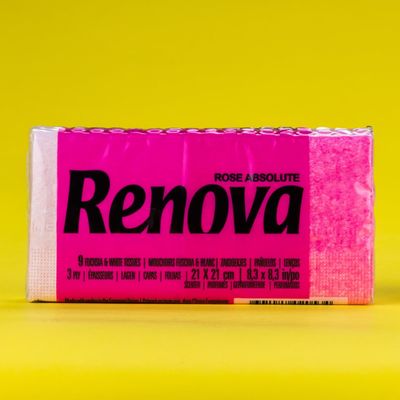 Renova Pocket Tissues - Fucsia , 3 Ply , Double Faced , Feminine And Fresh Rose Scented , First Time In INDIA.