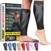 BLITZU Leg Performance Calf Sleeve Compression Socks for Pain Relief [One Pair, Black, Large/X-Large] view 1