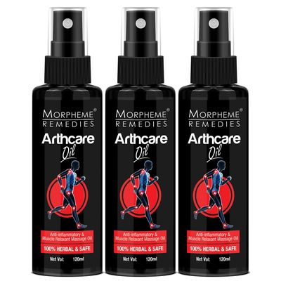 Morpheme Remedies Arthcare Pain Relief Oil For Body, Back, Legs, Knee - (120 ml) - 3 Bottles