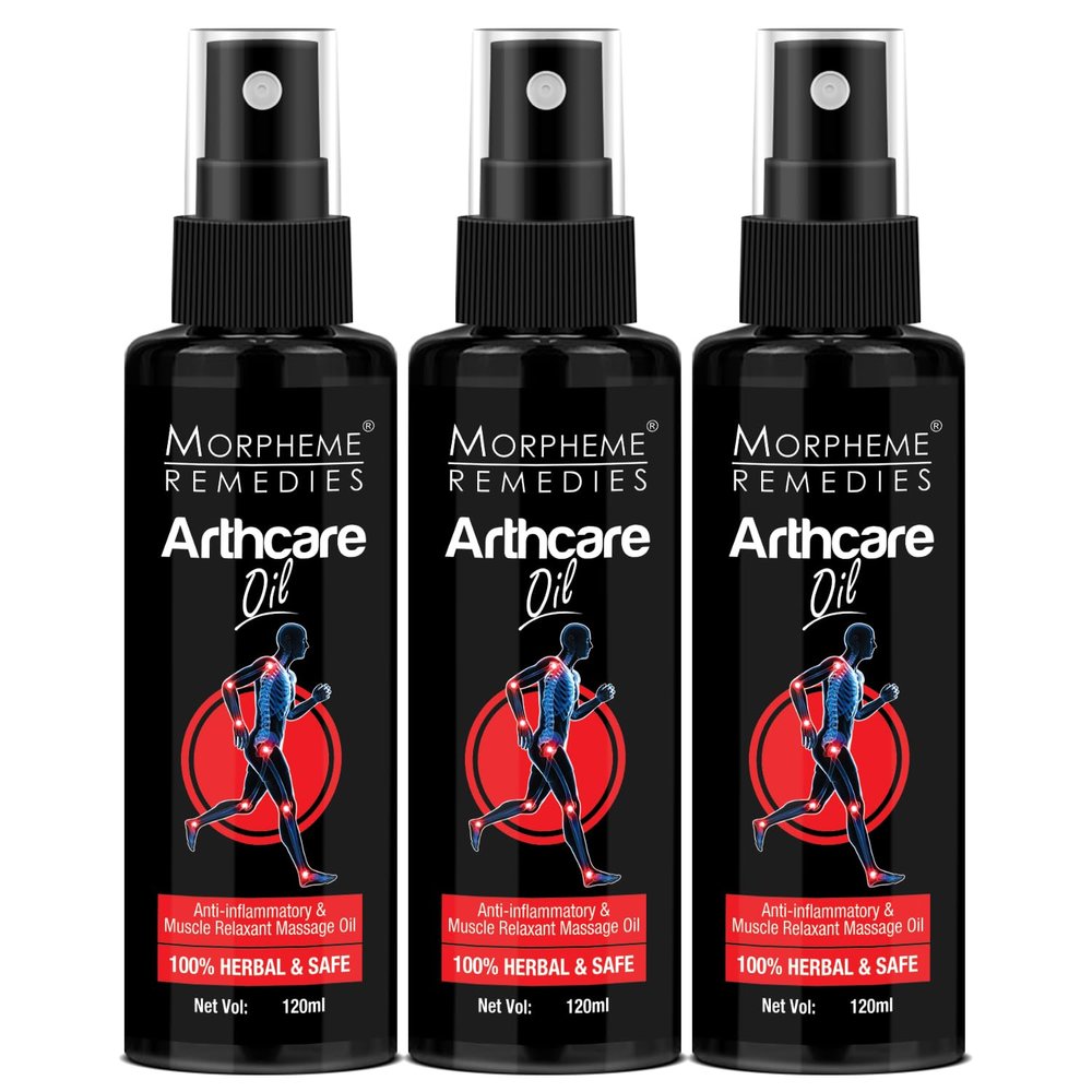 Morpheme Remedies Arthcare Pain Relief Oil For Body, Back, Legs, Knee - (120 ml) - 3 Bottles