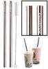 2 Stainless Steel Straws Big Straw Extra Wide 1/2" x 9.5" Long Thick FAT - CocoStraw Brand view 1