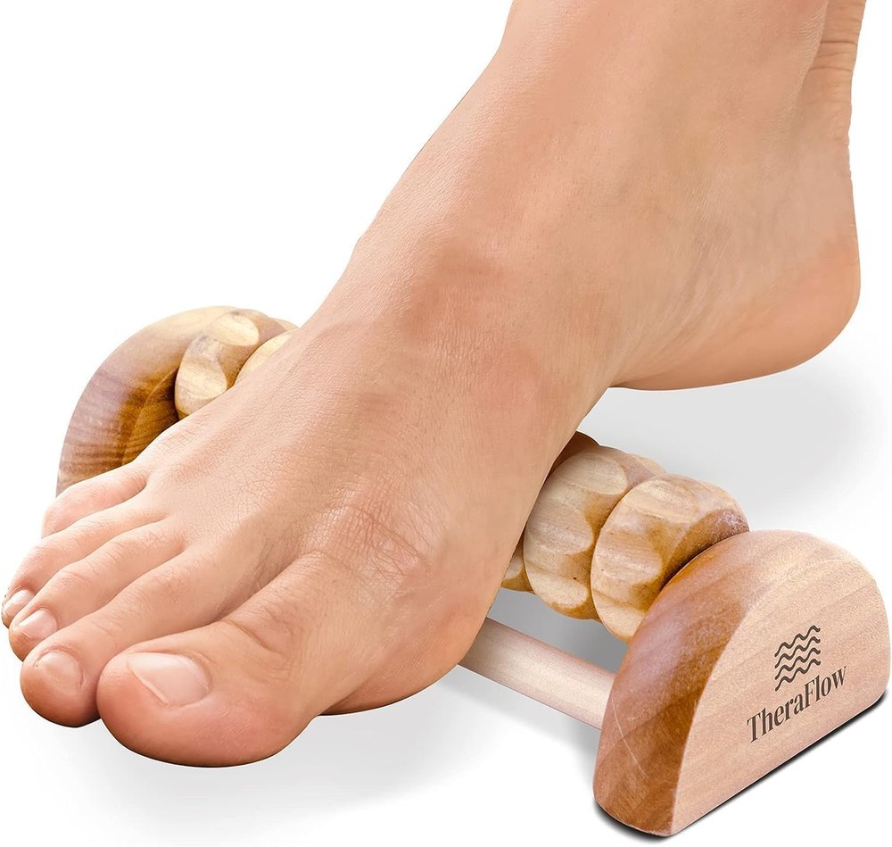 TheraFlow Compact Foot Roller for Plantar Fasciitis Relief - Portable and Small Foot Massager for Neuropathy | Targets Foot Pain with Reflexology | Travel Size Foot Massager for Plantar Fasciitis