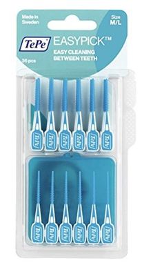 TEPE Easy Pick Interdental Brush Blue, Size M/L, (Pack of 36), M/L (Pack of 36)