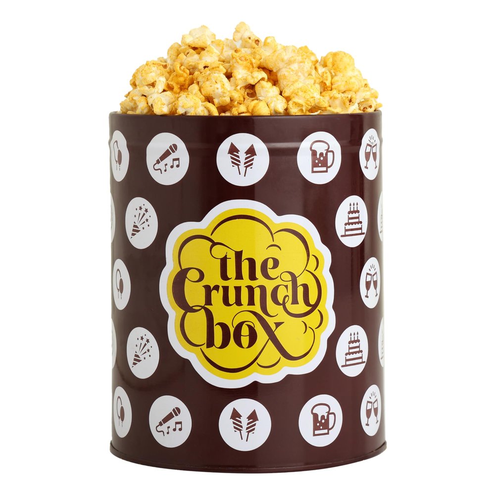The Crunch Box Jalapeno Cheese Poppers Popcorn Tin, Seasoned with Crunchy Gourmet Cheese & Jalapeno Powder, Ready To Eat Pack of 100gm