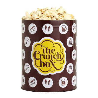 The Crunch Box Classic Kettle Popcorn Tin, Salted Gourmet Popcorn, Popcorn for All Occasions, Pairs with Your Favourite Drinks, Single Pack of 125gm
