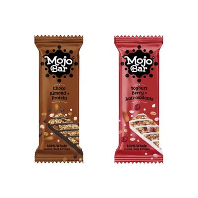 Mojo Bar Choco Almond and Yoghurt Berry Energy Bar, 32 Gm (Combo of 6)