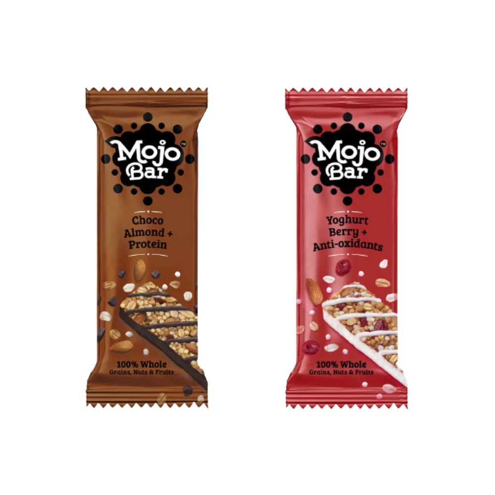 Mojo Bar Choco Almond and Yoghurt Berry Energy Bar, 32 Gm (Combo of 6)