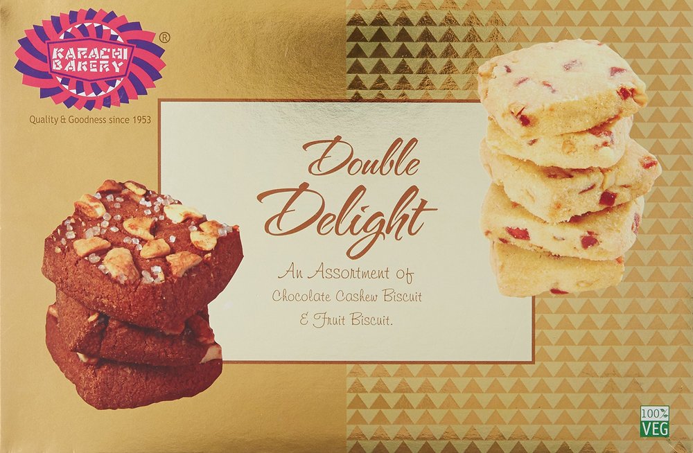Karachi Bakery Double Delight Fruit Biscuit with Chocolate Cashew, 400 g