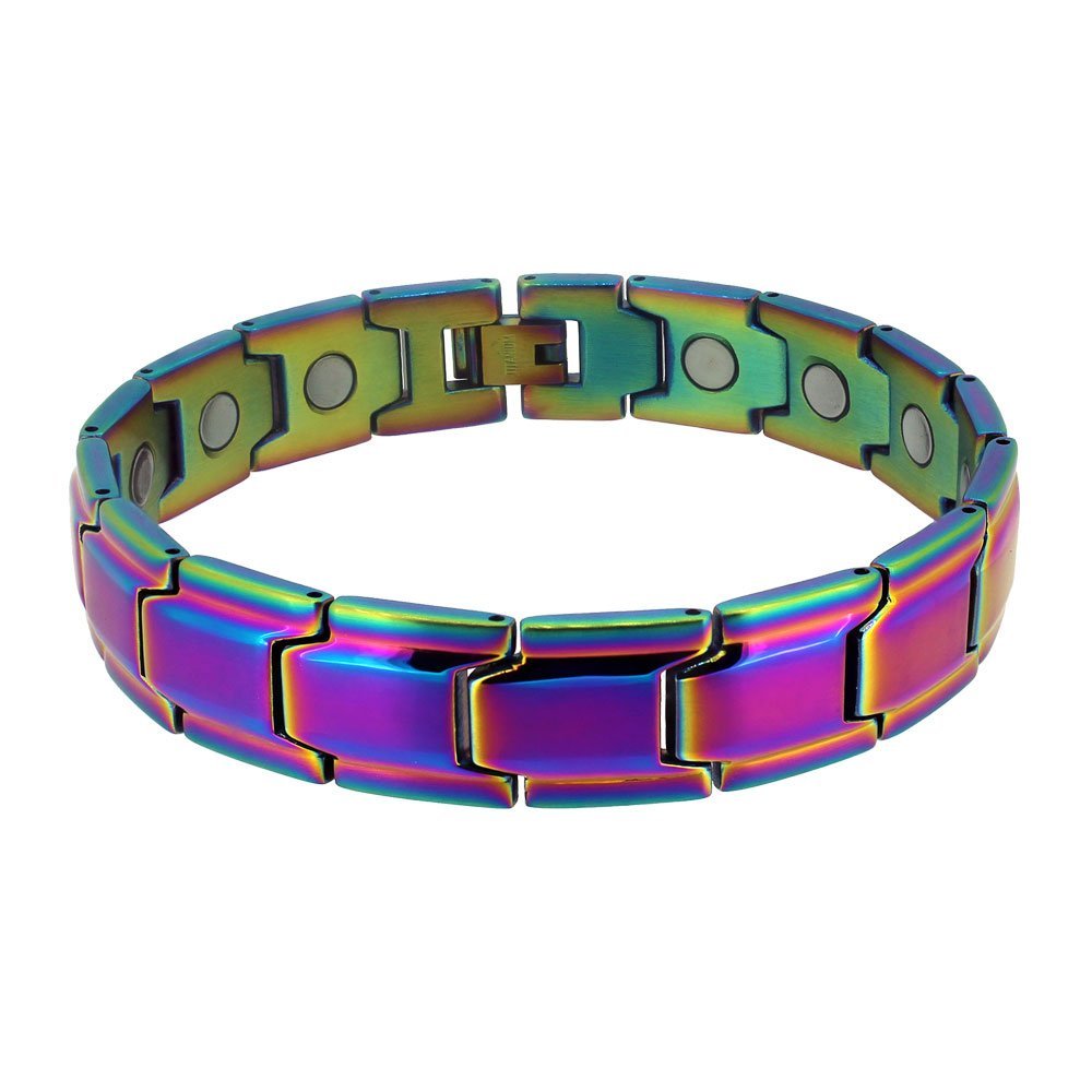 Aarogyam Energy Jewellery Metal Stainless Steel Bio Magnetic Bracelet For Unisex Adult & Unisex Child (Black)