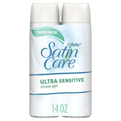 Gillette Satin Care Shave Gel, Ultra Sensitive, Twin Pack (7 Ounce Each)