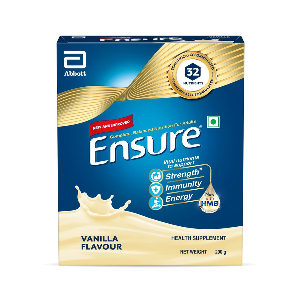 Ensure No 1 Nutritional Supplement Drink in the world, 32 nutrients High Protein, Calcium, Vitamin D, Vanilla Flavour, 200g