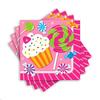 Amscan Girls Sweet Candy Shop Birthday Party Luncheon Napkins (Pack Of 16), Pink, 6.5" x 6.5" view 2