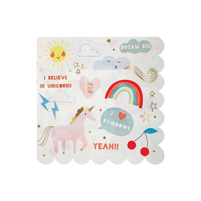 Meri Meri 45 2170 Unicorn Large Napkins Novelty