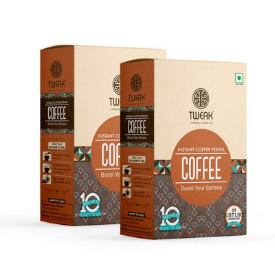 Tweak Instant Coffee Premix total 20 Sachets | 3 in 1 Coffee | Rich and Creamy Coffee at Home | All in One Premix Coffee | Just Add Hot Water | 10 Sachets in One Pack