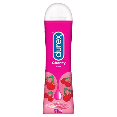 Durex Lube Cherry Flavoured Lubricant Gel for Men & Women - 50ml | Water based lube | Compatible with condoms & toys|Long lasting Pleasure
