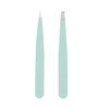 Danielle Seafoam: Soft Touch Slant And Point Stainless Steel Tweezers, Seafoam view 1