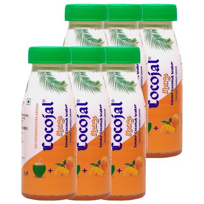 Cocojal Mango Tender Coconut Water | No Added Preservatives | No Added Flavours | Not from Concentrate | 200 ml (Pack of 6)