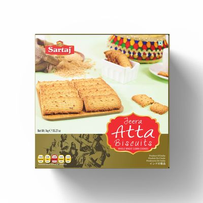 Sartaj Jeera Atta Crispy Biscuits | Cumin Seeds and Whole Wheat Cookie Biscuit, 1kg