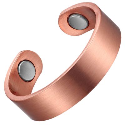 EARTH THERAPY Mens Copper Ring - Magnetic Therapy Finger - 2 Arthritis Magnets