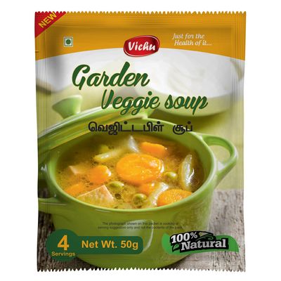 Vichu Garden Veggie Soup, 50 Grams (Pack of 3)