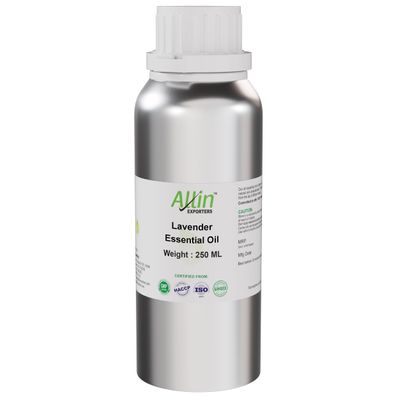 Allin Exporters Lavender Essential Oil Pure, Natural & Undiluted Therapeutic Grade for Skin, Hair, Diffusers & Aromatherapy (250 ML)