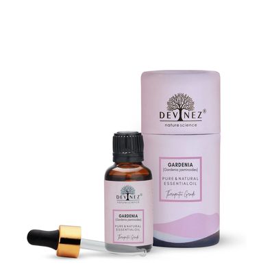 Devinez Gardenia Essential Oil, 100% Pure, Natural & Undiluted, 50ml in Glass Bottle - Skin Care, Reduce Inflammation, Healing of wounds, muscle & pain