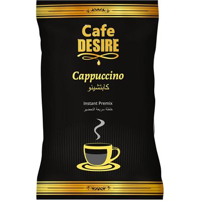 Cafe DESIRE I DRINK SUCCESS Cappuccino Coffee Premix|1 Kg|Makes 80 Cups|3 In 1|Milk Not Required|For Manual Use - Just Add Hot Water|Suitable For All Vending Machines|Vanilla Flavoured|Powder|Packet