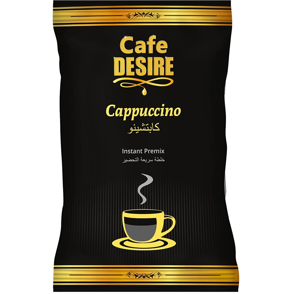 Cafe DESIRE I DRINK SUCCESS Cappuccino Coffee Premix|1 Kg|Makes 80 Cups|3 In 1|Milk Not Required|For Manual Use - Just Add Hot Water|Suitable For All Vending Machines|Vanilla Flavoured|Powder|Packet