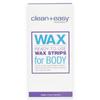 Clean + Easy Ready- To- Use Pre-Waxed Strips for Full Body Hair Removal Treatment, Removes Fine to Coarse Hairs, Ideal for Sensitive Skin, 12 Count view 1