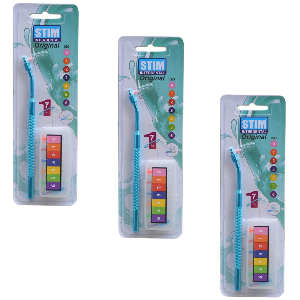 DR.DENTAIDS Adult Manual Stim Interdental (Pack Of 3), Red