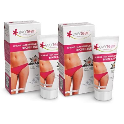 everteen Bikini Line Hair Remover Creme Pack of 2 (50g each) for bikini line and underarms