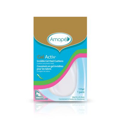 Amope GelActiv Invisible Gel Heel Cushions - Insole for Women, 1 pair, also available Heel Protectors, Sensitive Spots, and Ball of Foot