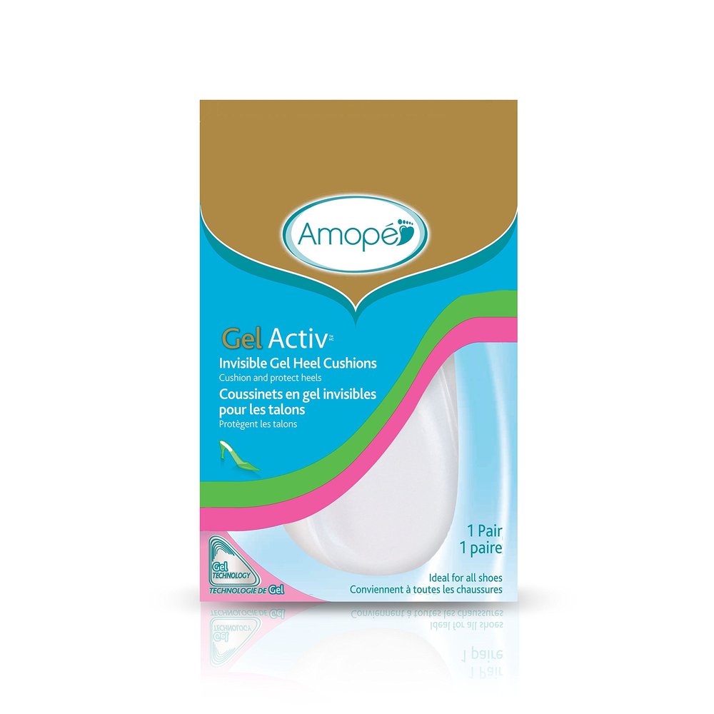 Amope GelActiv Invisible Gel Heel Cushions - Insole for Women, 1 pair, also available Heel Protectors, Sensitive Spots, and Ball of Foot