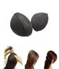 Out of Box Hair Donut Medium Size Princess Puff Velcro Insert Black Bumpits with Topsy Tail Maker & 50 Wax Strips with Heavy Duty Wooden Knife view 2