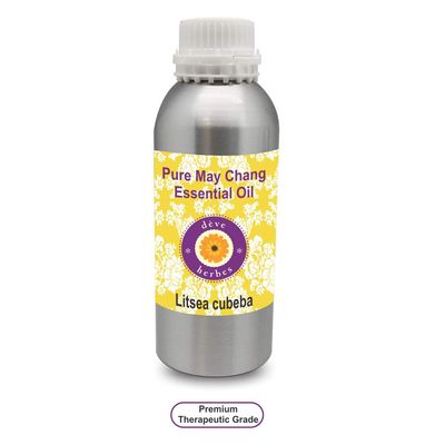 Deve Herbes May Chang Essential Oil (Litsea cubeba) Pure | Non-Sticky | Non-greasy | Lightweight | Men & Women | All Skin Types | Steam Distilled 30ml