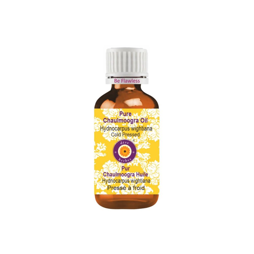 Deve Herbes Pure Chaulmoogra Oil (Hydnocarpus wightiana) | Cold Pressed | Natural | Undiluted | For Diluting Essential Oils | For Skin & Massage | Men & Women | 50ml