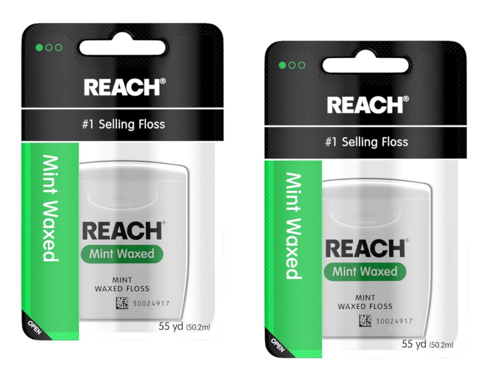 2 x 50m Johnson&Johnson REACH MINT WAXED DENTAL FLOSS NEW FREE SHIPPING