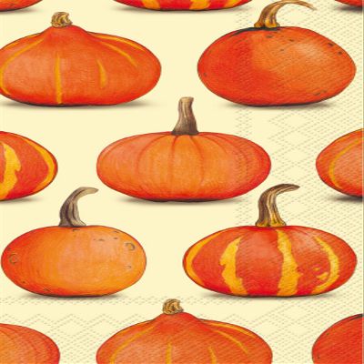 Ideal Home Range 16 Count Cream Pumpkin Party Paper Buffet Napkins, White